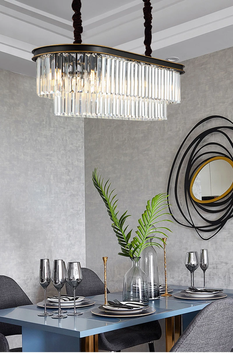 Luxury Black Crystal Chandelier For Dining Room Oval Design Modern Home Decor Light Fixture Long Kitchen Island Cristal Lamp
Luxury Black Crystal Chandelier For Dining Room Oval Design Modern Home Decor Light Fixture Long Kitchen Island Cristal Lamp