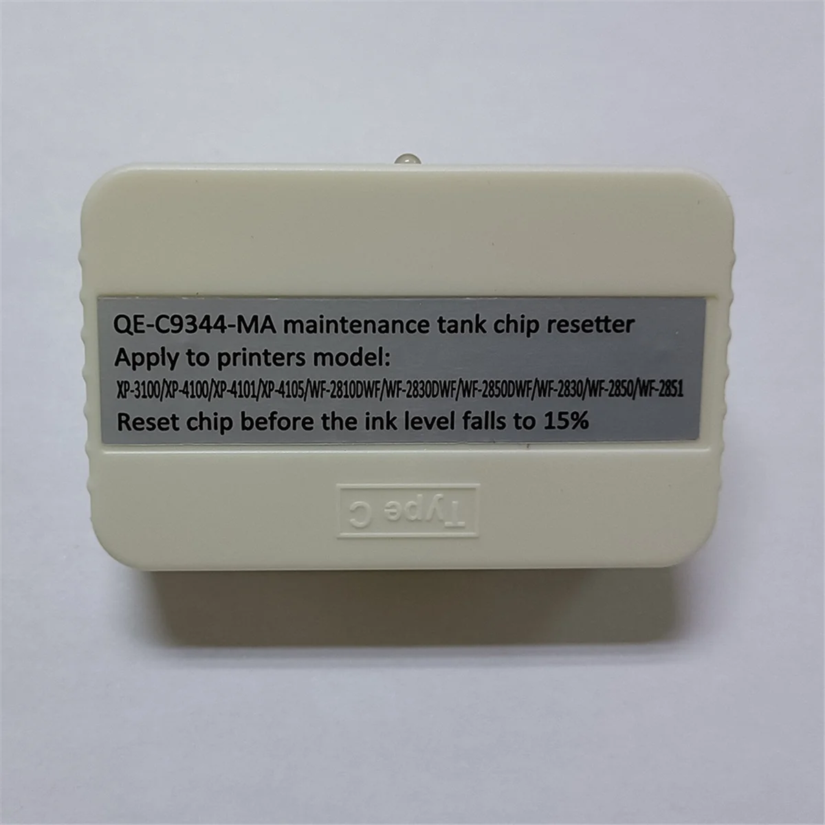 C9344 C12C 934461 Устройство сброса чипа коробки обслуживания для Epson XP-2101 XP-4101 WF-2851 XP2100 2105 3100 3105 4100 WF 2810
C9344 C12C 934461 Устройство сброса чипа коробки обслуживания для Epson XP-2101 XP-4101 WF-2851 XP2100 2105 3100 3105 4100 WF 2810