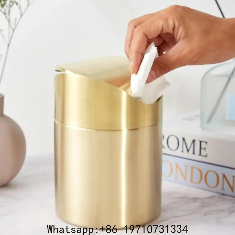 304 Mini Countertop Brushed Stainless Steel Swing Lid Trash Can Set, Desktop Gold Trash Can
304 Mini Countertop Brushed Stainless Steel Swing Lid Trash Can Set, Desktop Gold Trash Can