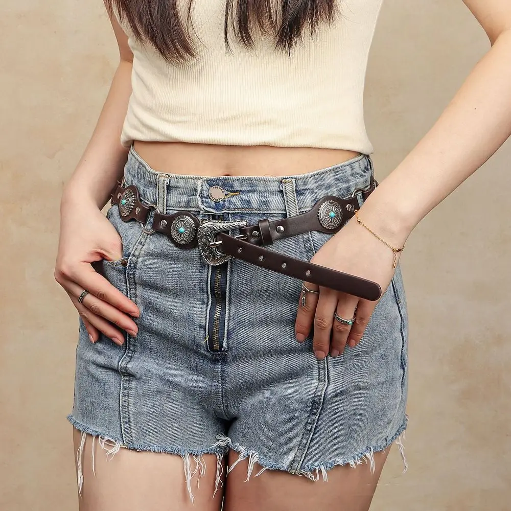 Pu Leather Bohemian Waist Belt Carving Metal Buckle Western Style Belt Skirt Accessories Punk Y2K Jeans Belt Decorative Jeans
Pu Leather Bohemian Waist Belt Carving Metal Buckle Western Style Belt Skirt Accessories Punk Y2K Jeans Belt Decorative Jeans