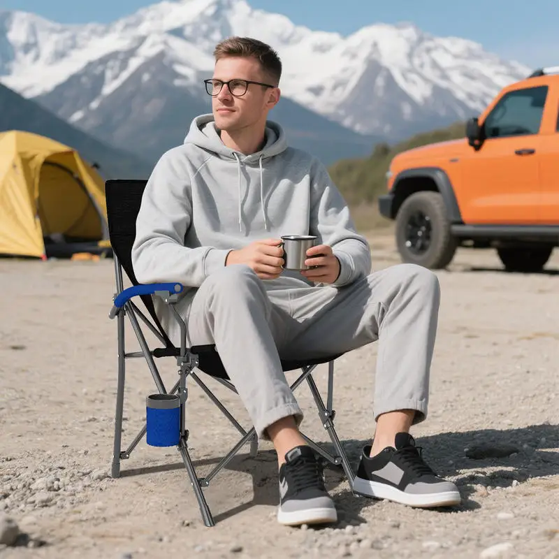 Portable Folding Oxford Cloth Camping Chair with Cup Holder and Side Pocket-Navy
Portable Folding Oxford Cloth Camping Chair with Cup Holder and Side Pocket-Navy