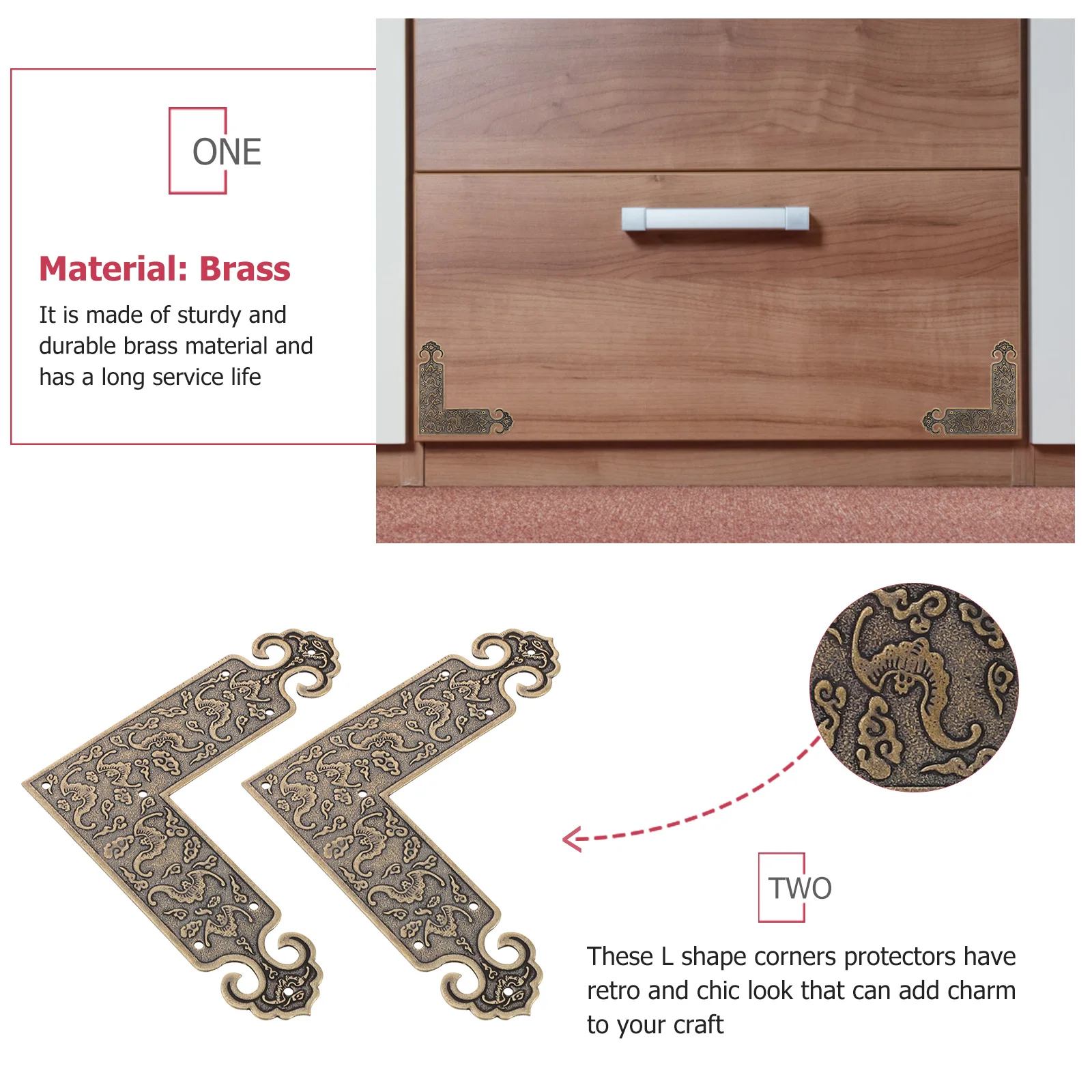 2pcs Brass Corner Protectors Retro Decorative L Shape Furniture Guards Smooth Surface For Cabinets Tables Jewelry Boxes Hardware
2pcs Brass Corner Protectors Retro Decorative L Shape Furniture Guards Smooth Surface For Cabinets Tables Jewelry Boxes Hardware
