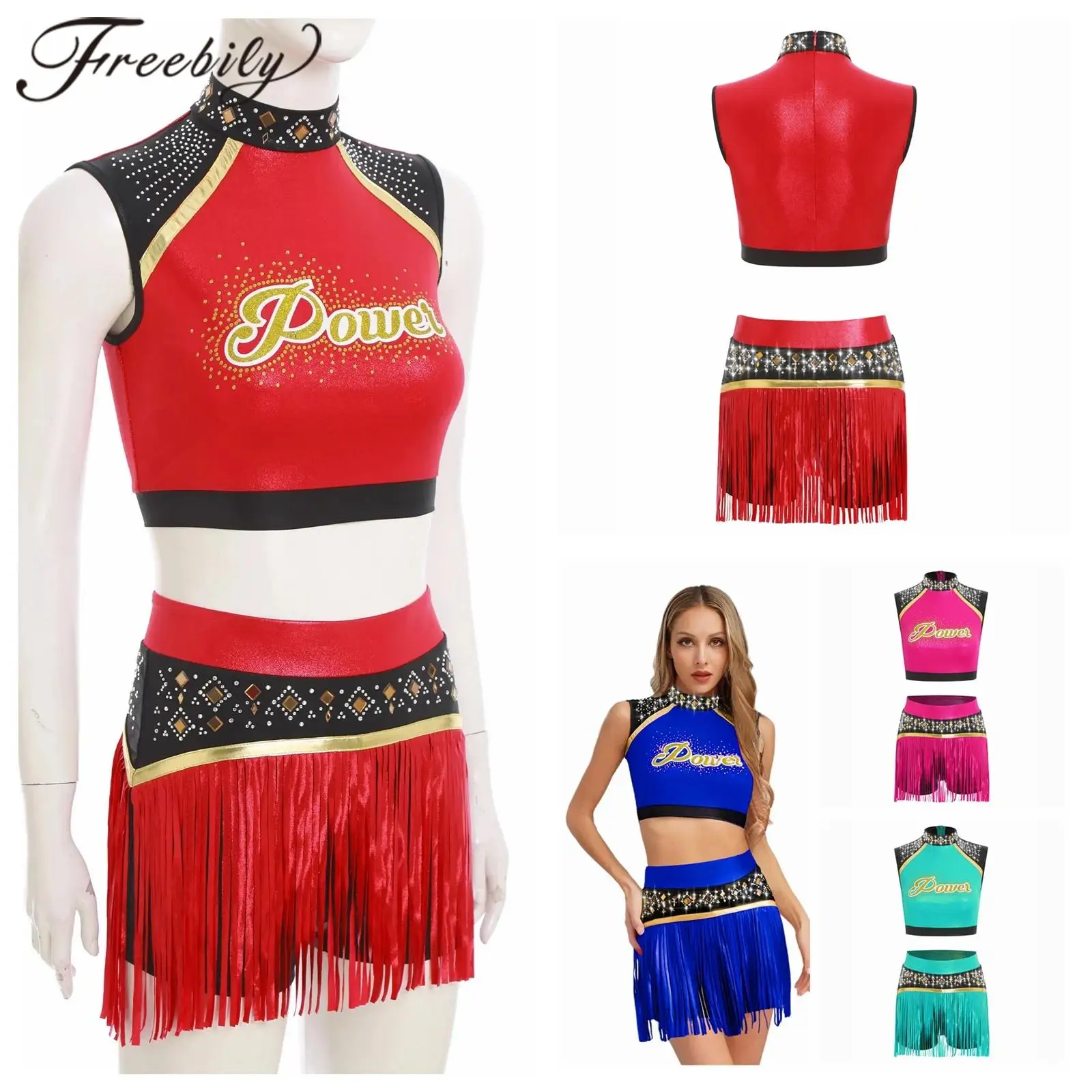 High School Cheerleader Costume Girls Cheer Dance Outfits School Show Cosplay Carnival Party Women Shiny Cheerleading Uniform
High School Cheerleader Costume Girls Cheer Dance Outfits School Show Cosplay Carnival Party Women Shiny Cheerleading Uniform