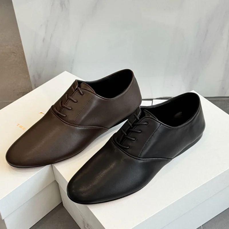 Withered British Women's Sheepskin Flat Shoes Minimalist Shoes Women Fashion Ladies Lace Up Leather Flat Shoes
Withered British Women's Sheepskin Flat Shoes Minimalist Shoes Women Fashion Ladies Lace Up Leather Flat Shoes