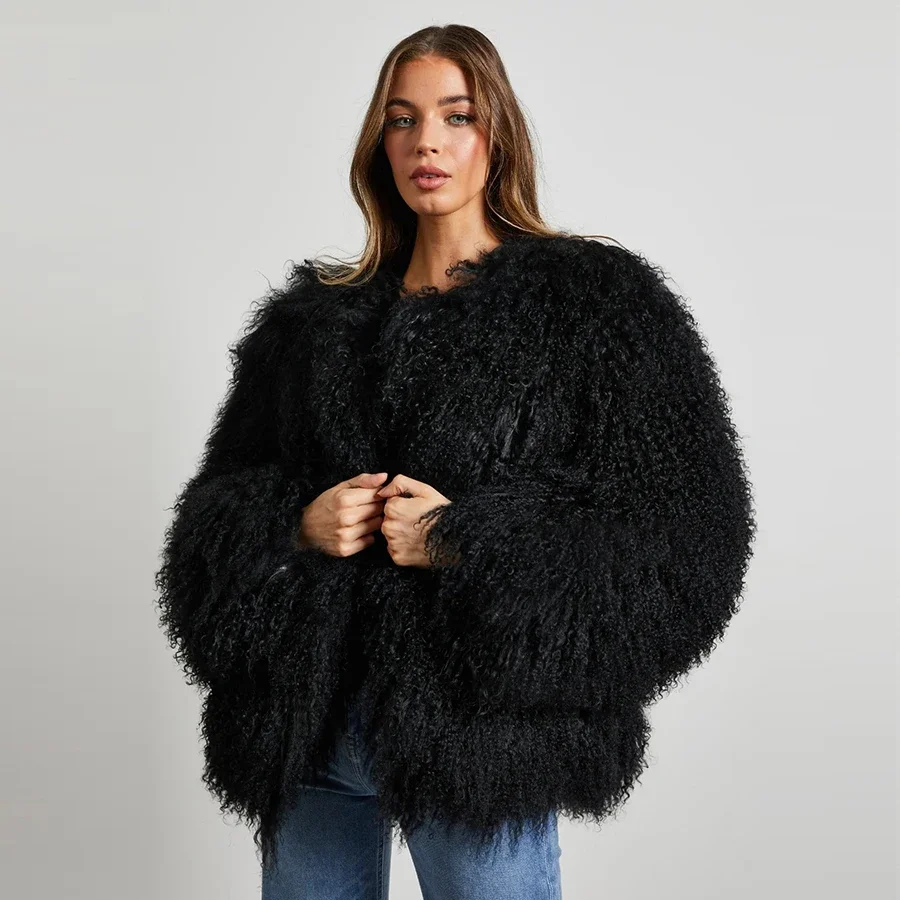 Пальто из натурального монгольского меха, зимние тибетские шубы из овечьего меха, короткая куртка из натурального овечьего меха, теплая пушистая верхняя одежда 
Пальто из натурального монгольского меха, зимние тибетские шубы из овечьего меха, короткая куртка из натурального овечьего меха, теплая пушистая верхняя одежда