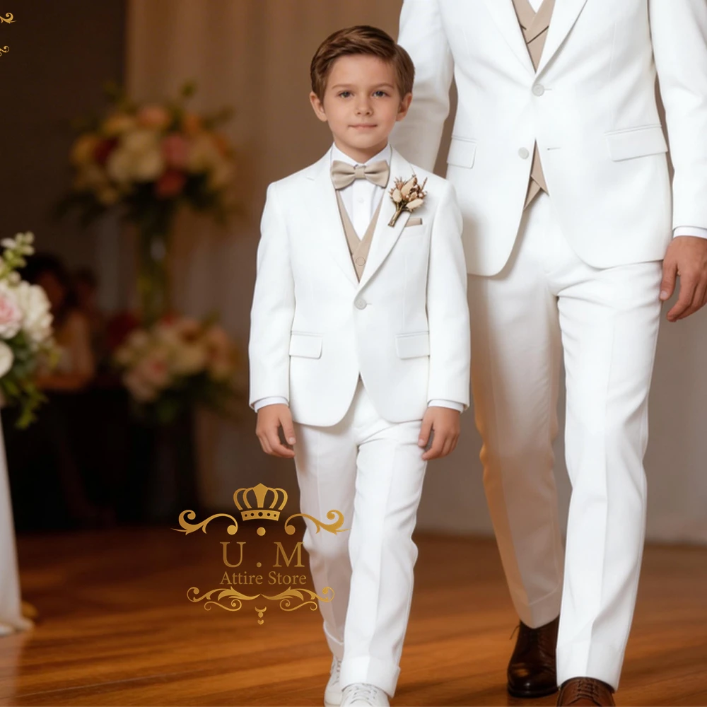 Boy's white suit 3pcs formal jacket vest pants custom slim fit father and son outfit child's clothing for wedding school prom
Boy's white suit 3pcs formal jacket vest pants custom slim fit father and son outfit child's clothing for wedding school prom