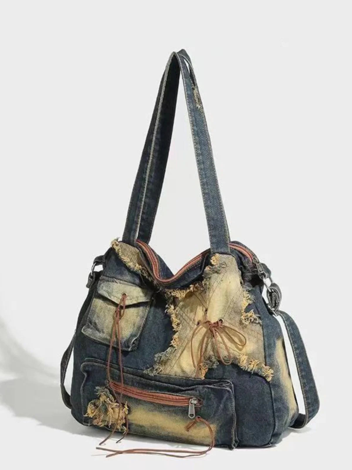 Retro Waed Denim oulder Bag Large Capaci Casual Handbag for Women Autumn Winter Trendy Girl Bag Soft Tote Handbag 
Retro Waed Denim oulder Bag Large Capaci Casual Handbag for Women Autumn Winter Trendy Girl Bag Soft Tote Handbag