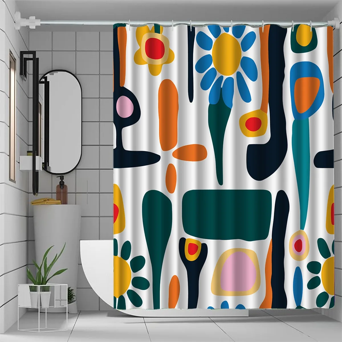 Colored irregular shapes Shower Curtain Washable Dirt-Resistant Shower Head waterproof Polyester Bath Curtain For Home Decor
Colored irregular shapes Shower Curtain Washable Dirt-Resistant Shower Head waterproof Polyester Bath Curtain For Home Decor