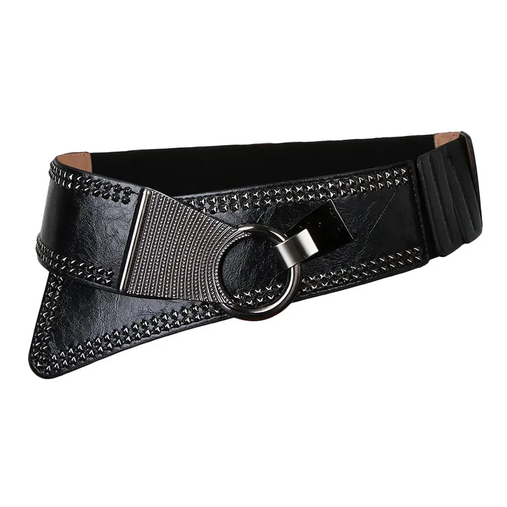 Wide Waist Belt for Women Luxury PU Leather Elastic Gothic Rivets Corset Strap Dress Accessory for Party
Wide Waist Belt for Women Luxury PU Leather Elastic Gothic Rivets Corset Strap Dress Accessory for Party