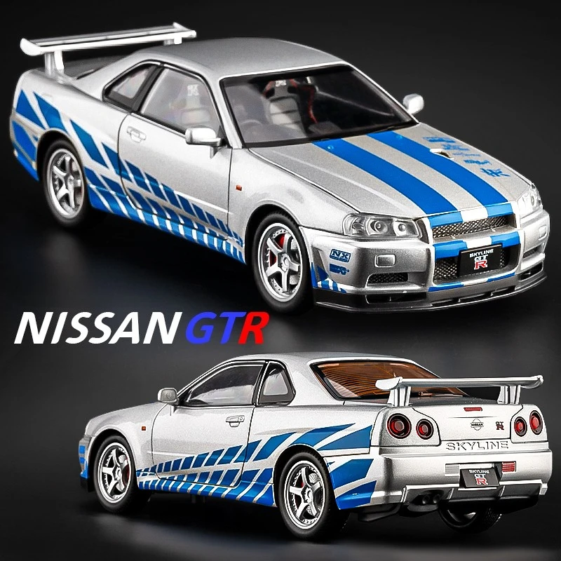 1:24 Nissan Skyline GTR R34 JDM Sport Car Toy Vehicles Metal Car Model Sound Light Collection Car Toys For Children Gift
1:24 Nissan Skyline GTR R34 JDM Sport Car Toy Vehicles Metal Car Model Sound Light Collection Car Toys For Children Gift