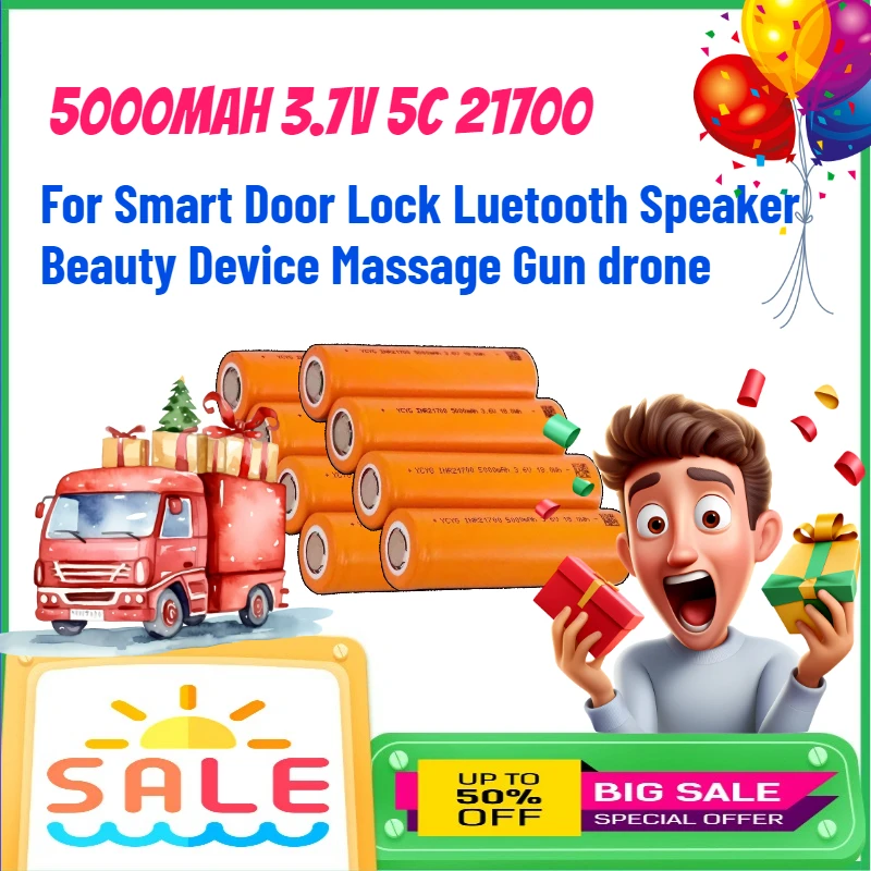 Литий-ионный аккумулятор 21700, 5000 мАч, 3.7В, 5C для умных дверных замков, Bluetooth-колонок, косметических приборов, массажных пистолетов, дронов. Перезаряжаемая батарея.
Литий-ионный аккумулятор 21700, 5000 мАч, 3.7В, 5C для умных дверных замков, Bluetooth-колонок, косметических приборов, массажных пистолетов, дронов. Перезаряжаемая батарея.