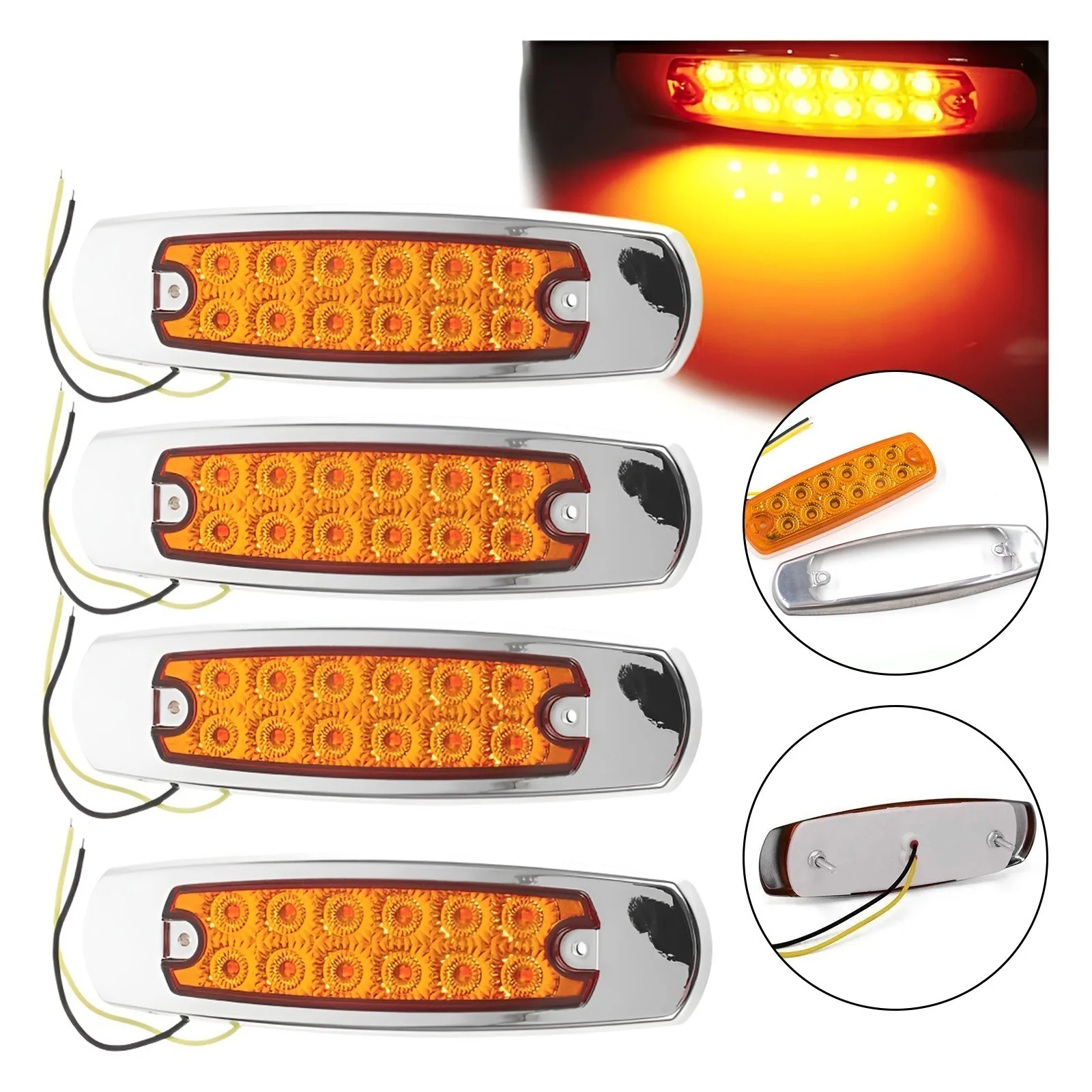 Pack of 4 12LED truck edge lights, car lights, trailer signs, tail lights, MK-338
Pack of 4 12LED truck edge lights, car lights, trailer signs, tail lights, MK-338 