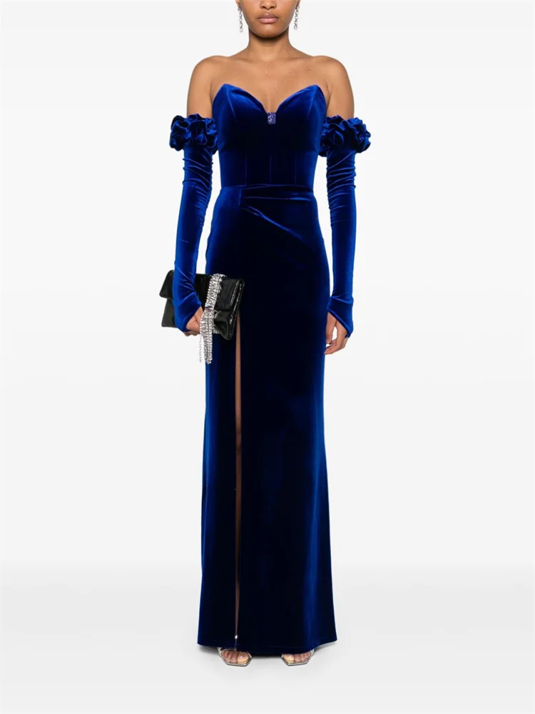 Customized Sweetheart Neckline Long Sleeves Sheath Satin Evening Dress Elegant Back Zipper Floor Length High Slit Gown For Women
Customized Sweetheart Neckline Long Sleeves Sheath Satin Evening Dress Elegant Back Zipper Floor Length High Slit Gown For Women