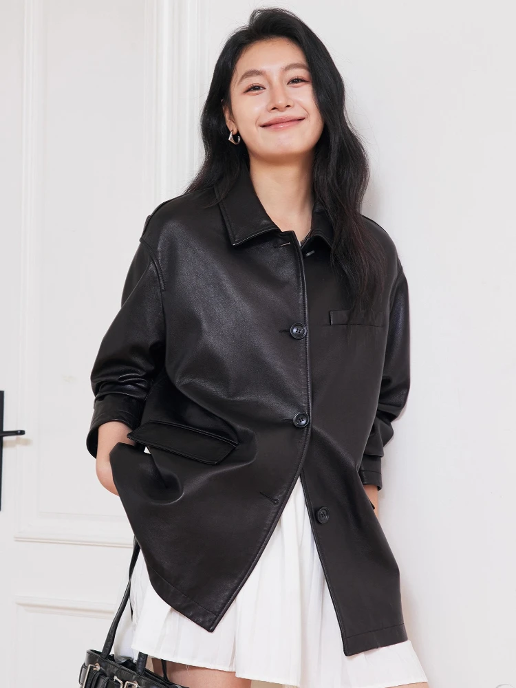 Vintage Genuine Leather Jackets for Women Spring Autumn 2026 New High-end Simple Classic Soft Black Casual Real Sheepskin Coat
Vintage Genuine Leather Jackets for Women Spring Autumn 2026 New High-end Simple Classic Soft Black Casual Real Sheepskin Coat