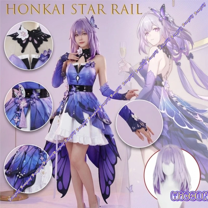 Castorice Honkai Star Rail Cosplay Plus Size Purple Dreamy Butterfly Dress Full Set Anime Game Costume For Comic Con
Castorice Honkai Star Rail Cosplay Plus Size Purple Dreamy Butterfly Dress Full Set Anime Game Costume For Comic Con