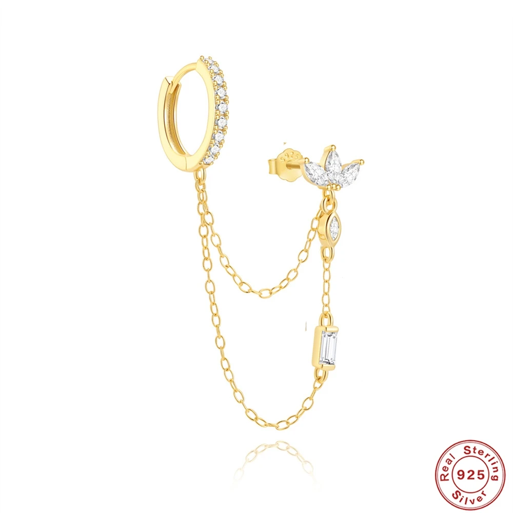 AIDE 925 Sterling Silver Double Chains Earrings Women Daily Wear Earring Dinner Parties Boutique One Ear Pendientes Jewelry
AIDE 925 Sterling Silver Double Chains Earrings Women Daily Wear Earring Dinner Parties Boutique One Ear Pendientes Jewelry