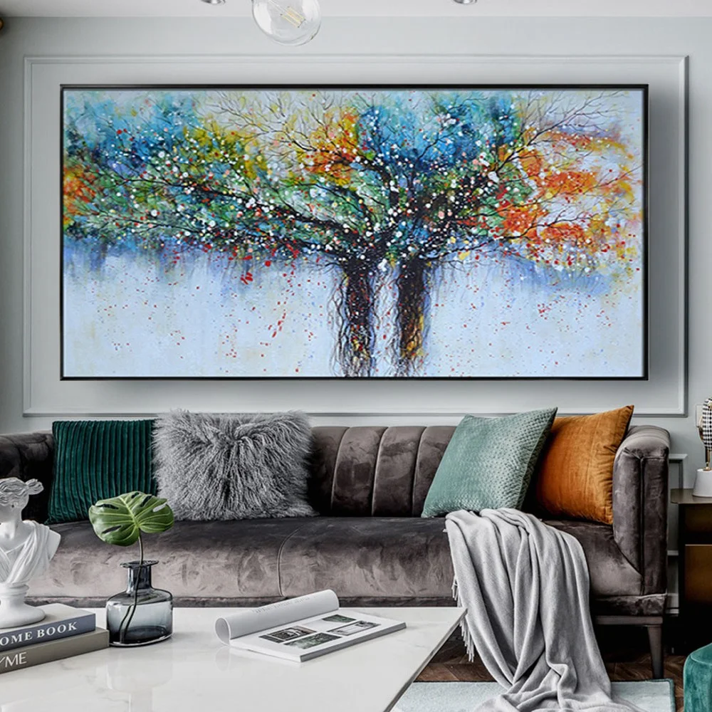 High Quality Handmade Oil Painting Green Canvs Tree Forest Lanscape Wall Art Pictures Artwork Modern Paintings Decor Living Room
High Quality Handmade Oil Painting Green Canvs Tree Forest Lanscape Wall Art Pictures Artwork Modern Paintings Decor Living Room