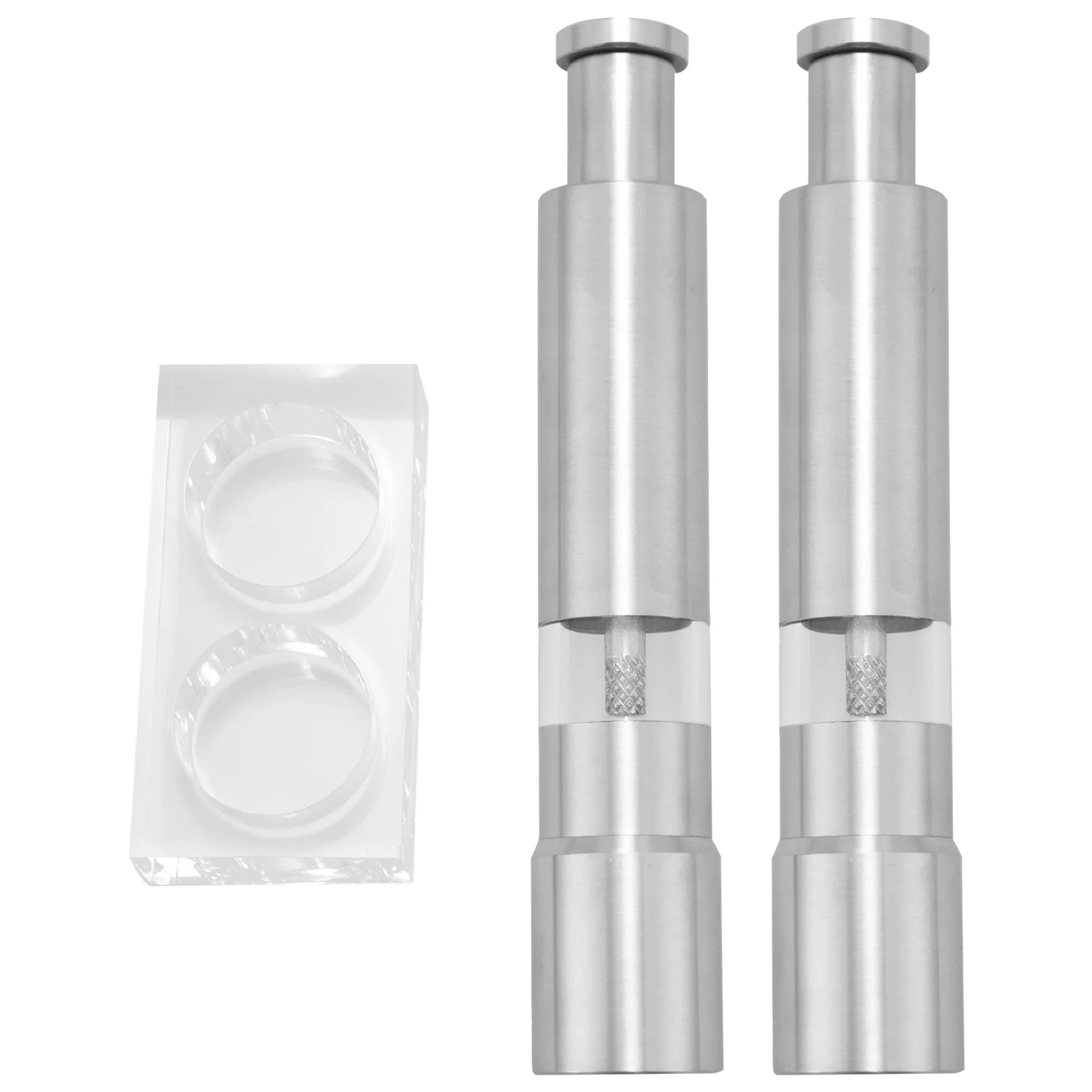 New Salt and Pepper Grinder Set of 2, Pepper Mill Stainless Steel Salt Shaker Push-Button Manual Glass Salt and Pepper Set
New Salt and Pepper Grinder Set of 2, Pepper Mill Stainless Steel Salt Shaker Push-Button Manual Glass Salt and Pepper Set