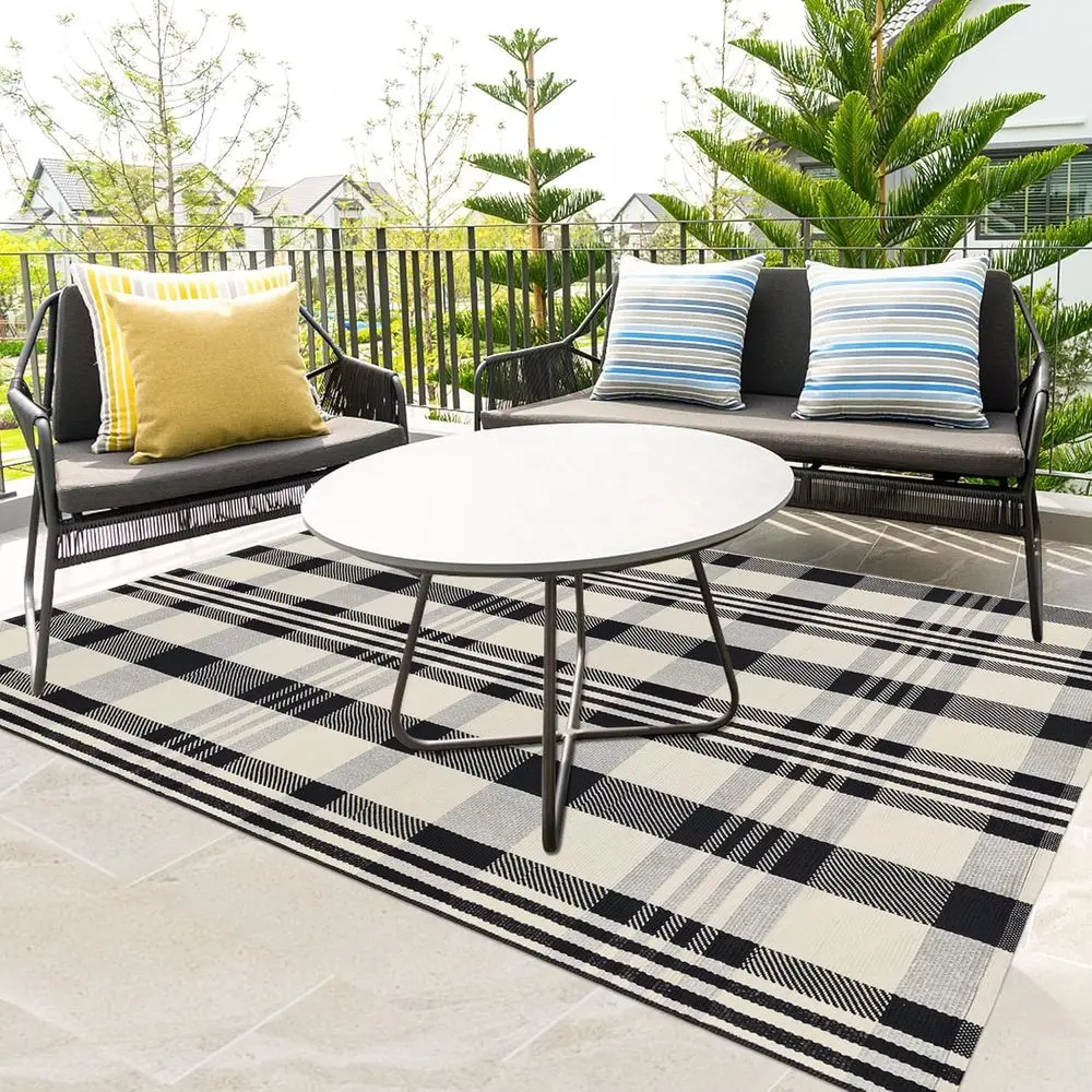 Cotton Woven 4x6 Black & Off-White Buffalo Plaid Rug - Washable Indoor/Outdoor for Porch, Living Room, Bedroom, Dining Room & Pa
Cotton Woven 4x6 Black & Off-White Buffalo Plaid Rug - Washable Indoor/Outdoor for Porch, Living Room, Bedroom, Dining Room & Pa