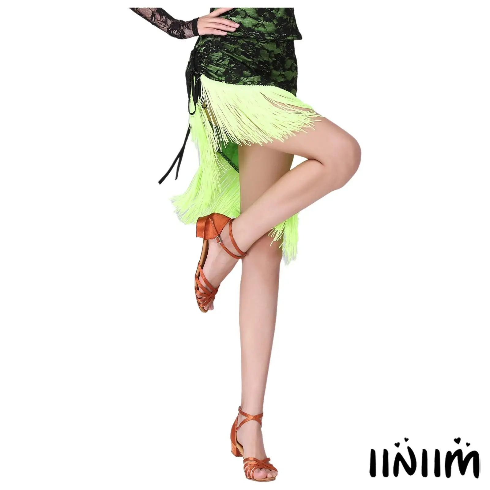 Womens Latin Practice Skirt with Drawstring Waist Floral Lace Stretch Tulle Tassel Trim for Ballroom Training And Social Dance 
Womens Latin Practice Skirt with Drawstring Waist Floral Lace Stretch Tulle Tassel Trim for Ballroom Training And Social Dance