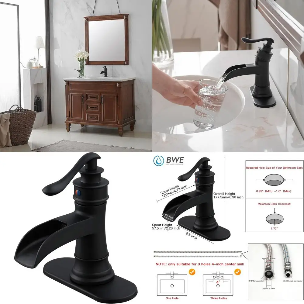 Антикварный матовый черный смеситель для раковины в ванной комнате с одной ручкой, водопадным изливом и смесителем
Антикварный матовый черный смеситель для раковины в ванной комнате с одной ручкой, водопадным изливом и смесителем