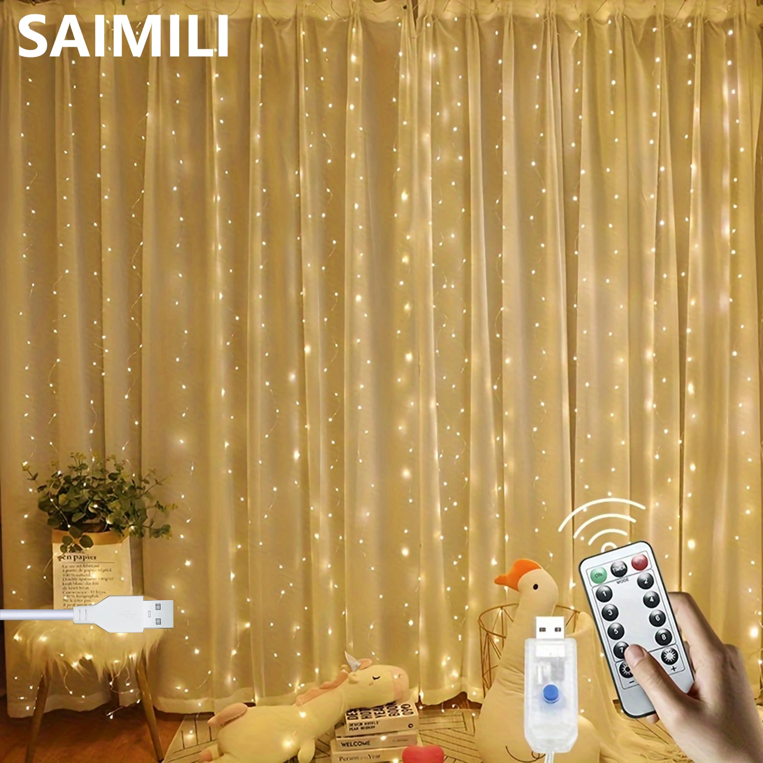 LED Curtain Fairy DIY Lights 300 LED Remote Control Window Wall Hanging String Lights 8 Modes for Room Wedding Party Decoration
LED Curtain Fairy DIY Lights 300 LED Remote Control Window Wall Hanging String Lights 8 Modes for Room Wedding Party Decoration