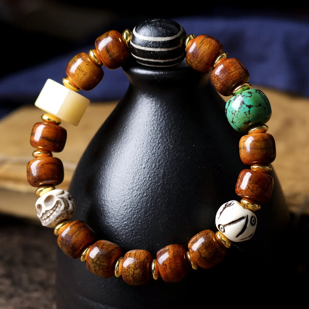 Tibetan Yak Bone Crackle Pattern Barrel Bead Bracelet Antique Tian Zhu Bead Deer Antler Ethnic Bracelet
Tibetan Yak Bone Crackle Pattern Barrel Bead Bracelet Antique Tian Zhu Bead Deer Antler Ethnic Bracelet