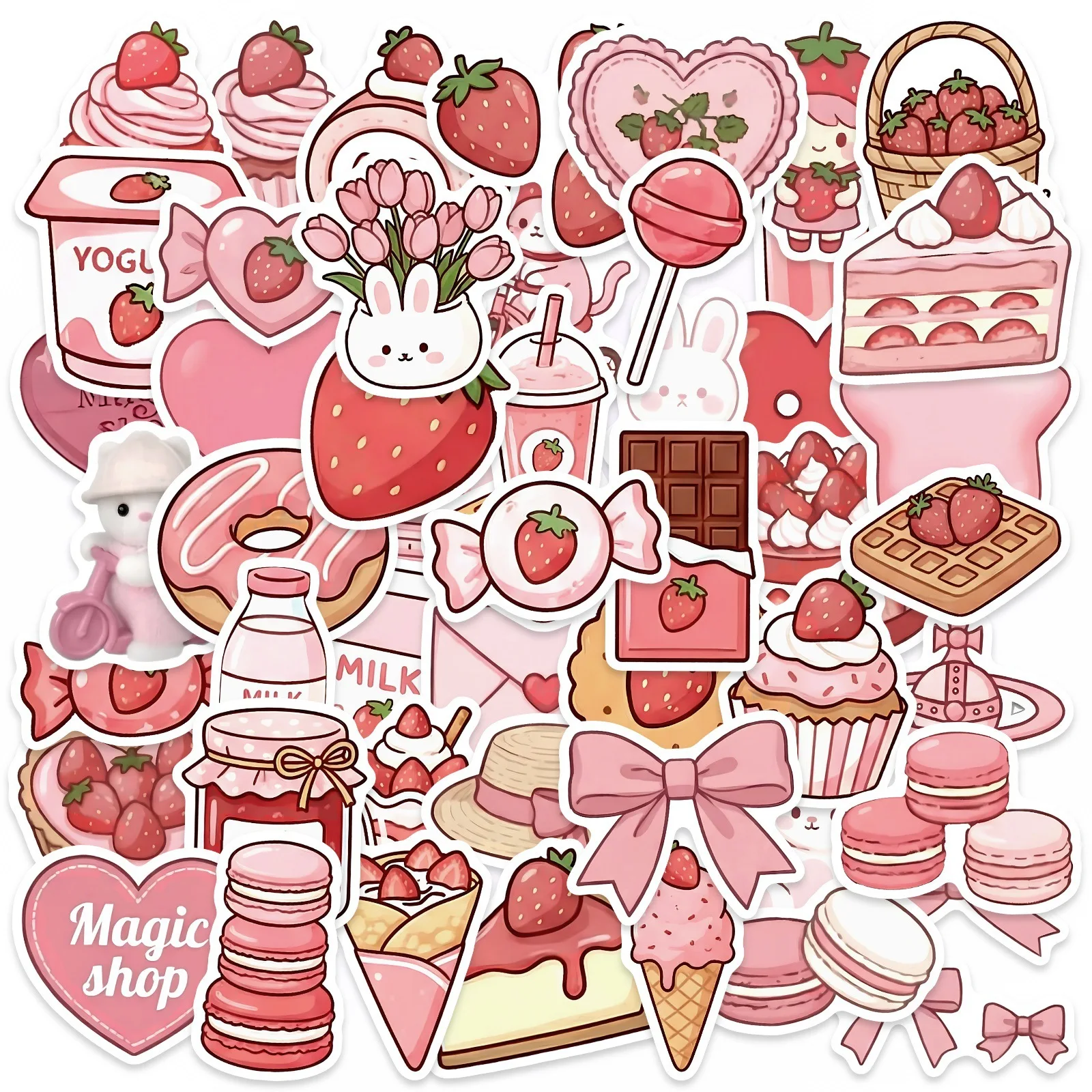 50PCS New Pink Kawaii Cake Dessert Rabbit Stickers Girly Heart Stickers Korean Material Stickers Ledger Stickers Waterproof
50PCS New Pink Kawaii Cake Dessert Rabbit Stickers Girly Heart Stickers Korean Material Stickers Ledger Stickers Waterproof