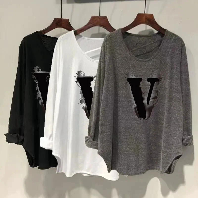 Plus Size 6XL 150kg Long Sleeve T-shirt Women Spring high street Casual Loose V Neck T-shirt
Plus Size 6XL 150kg Long Sleeve T-shirt Women Spring high street Casual Loose V Neck T-shirt