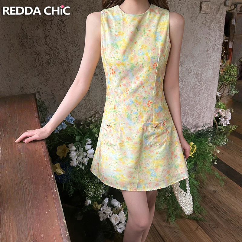 ReddaChic Romantic Floral Dress for Women Summer Going Out A-line Pockets Crew Neck Slim Mini Tank One-piece Lounge Beachwear
ReddaChic Romantic Floral Dress for Women Summer Going Out A-line Pockets Crew Neck Slim Mini Tank One-piece Lounge Beachwear