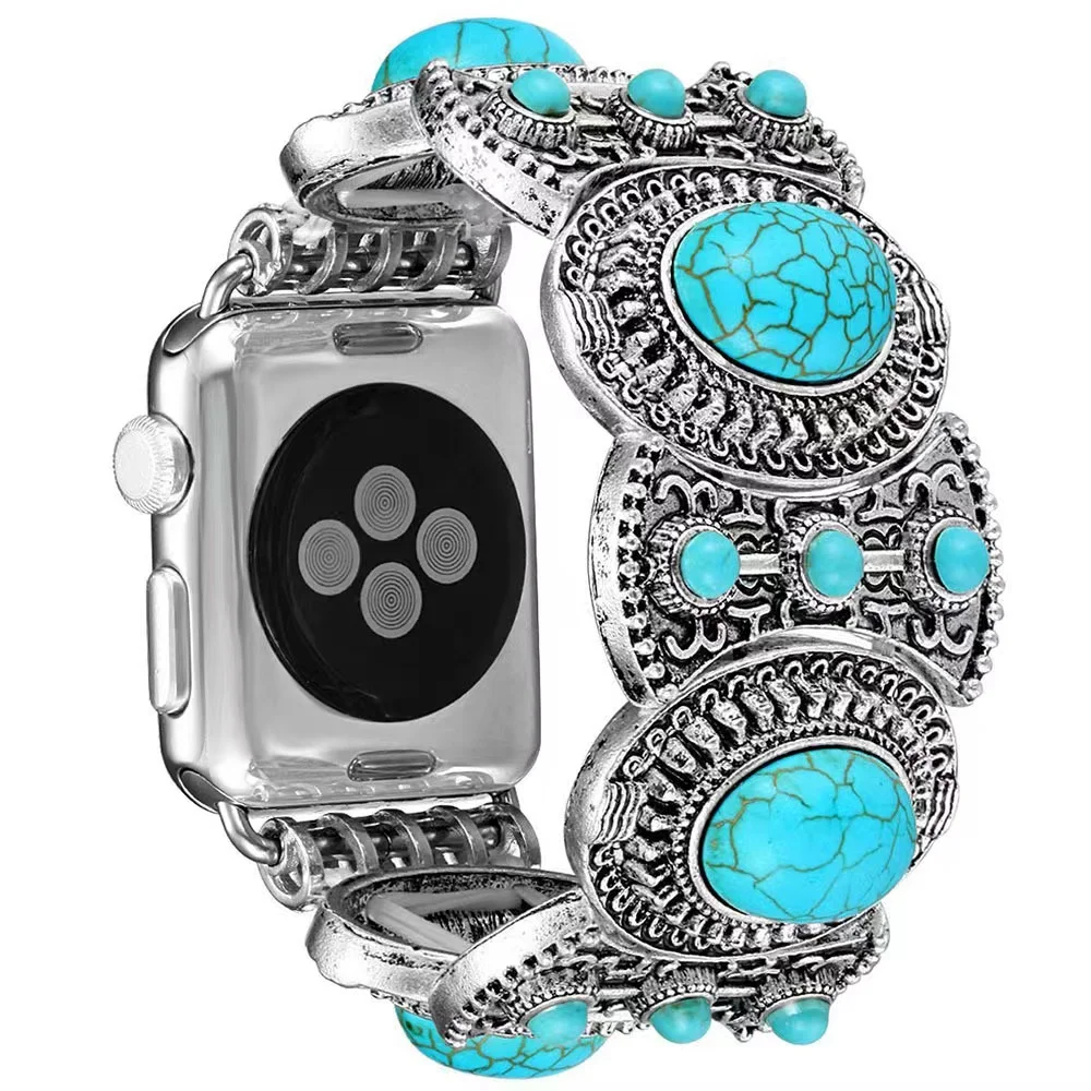 Turquoise strap for Apple watch band 49mm 45mm 44mm 42mm 41mm 40mm Jewelry Elastic Bracelet Wristband iWatch Ultra 8 7 6 5 4 SE
Turquoise strap for Apple watch band 49mm 45mm 44mm 42mm 41mm 40mm Jewelry Elastic Bracelet Wristband iWatch Ultra 8 7 6 5 4 SE
