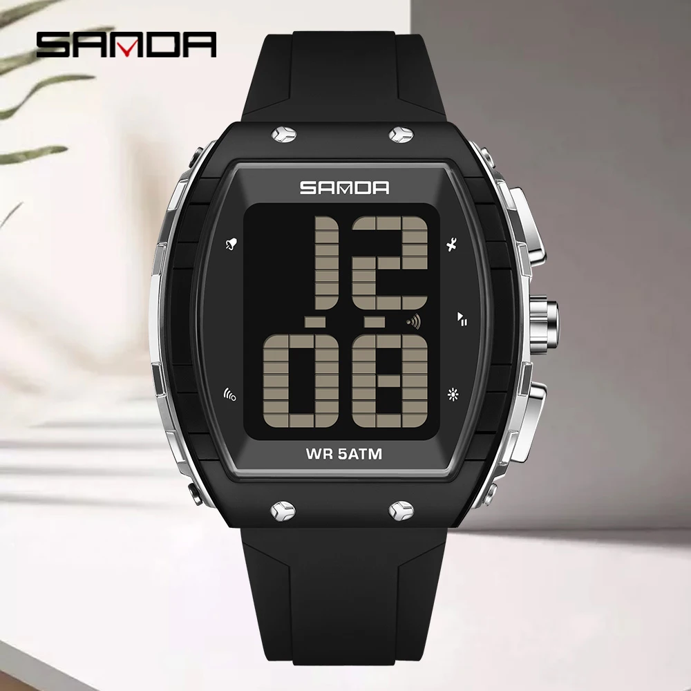 SANDA 6222 Men's Digital Watch Casual Waterproof LED Large Dial Date Alarm Clock Watch Men's Silicone Strap Electronic Watch
SANDA 6222 Men's Digital Watch Casual Waterproof LED Large Dial Date Alarm Clock Watch Men's Silicone Strap Electronic Watch