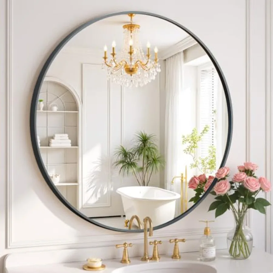 Wall Mirror 30 Inch Vanity Mirror with Metal Frame, Modern Circle for Bathroom, Entryway, Bedroom, Living Room, Wall Mounted De
Wall Mirror 30 Inch Vanity Mirror with Metal Frame, Modern Circle for Bathroom, Entryway, Bedroom, Living Room, Wall Mounted De