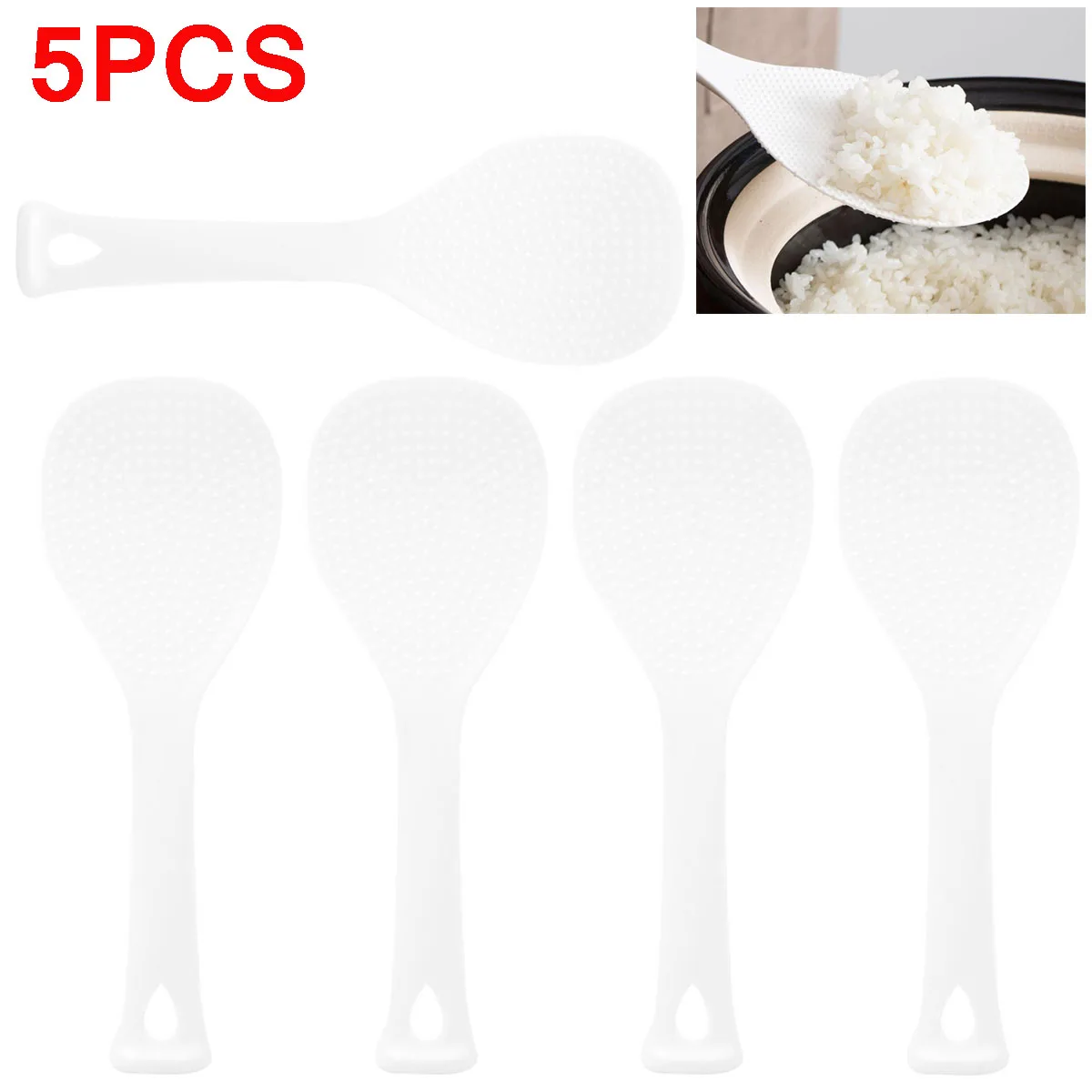 5Pcs Plastic Rice Spoon Spatula Cooking Rice Scoop Ladle Paddle Serving Kitchen Utensils Cook Tableware Accessory Cookware Stand
5Pcs Plastic Rice Spoon Spatula Cooking Rice Scoop Ladle Paddle Serving Kitchen Utensils Cook Tableware Accessory Cookware Stand