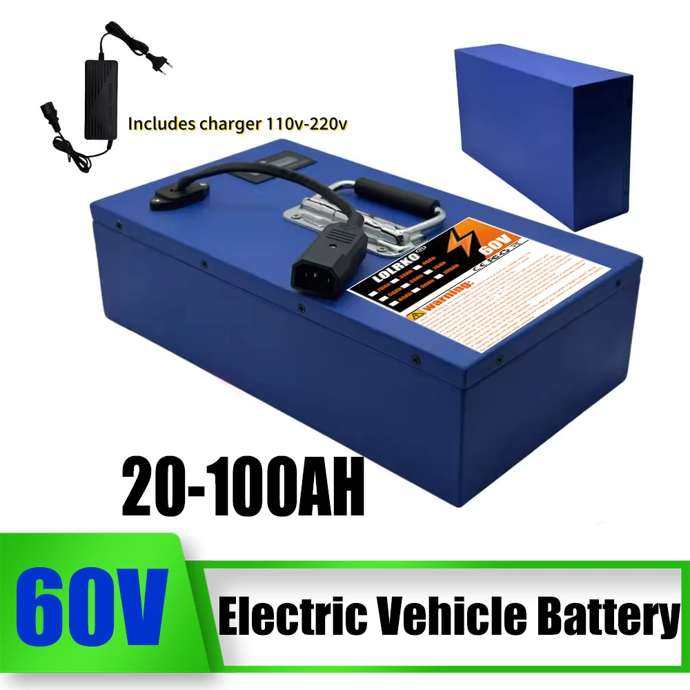 60V 20-100Ah Original Lithium Battery Pack for High-power Lithium Battery Waterproof Electric motorcycle With BMS +3A Charger
60V 20-100Ah Original Lithium Battery Pack for High-power Lithium Battery Waterproof Electric motorcycle With BMS +3A Charger