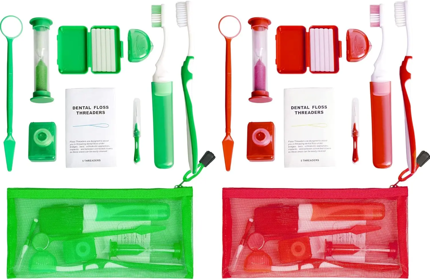 Orthodontic Oral Care Kit for Braces - 2 Sets, Interdental Brush, Dental Wax, Floss, Toothbrush, Cleaning Kit (Red & Green)
Orthodontic Oral Care Kit for Braces - 2 Sets, Interdental Brush, Dental Wax, Floss, Toothbrush, Cleaning Kit (Red & Green)
