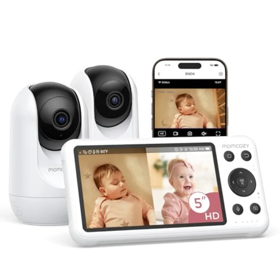 Smart WiFi baby monitor for home use, ABS plastic, black, 2-camera 5 1080P split-screen with motion detection, electric fence,
Smart WiFi baby monitor for home use, ABS plastic, black, 2-camera 5 1080P split-screen with motion detection, electric fence,