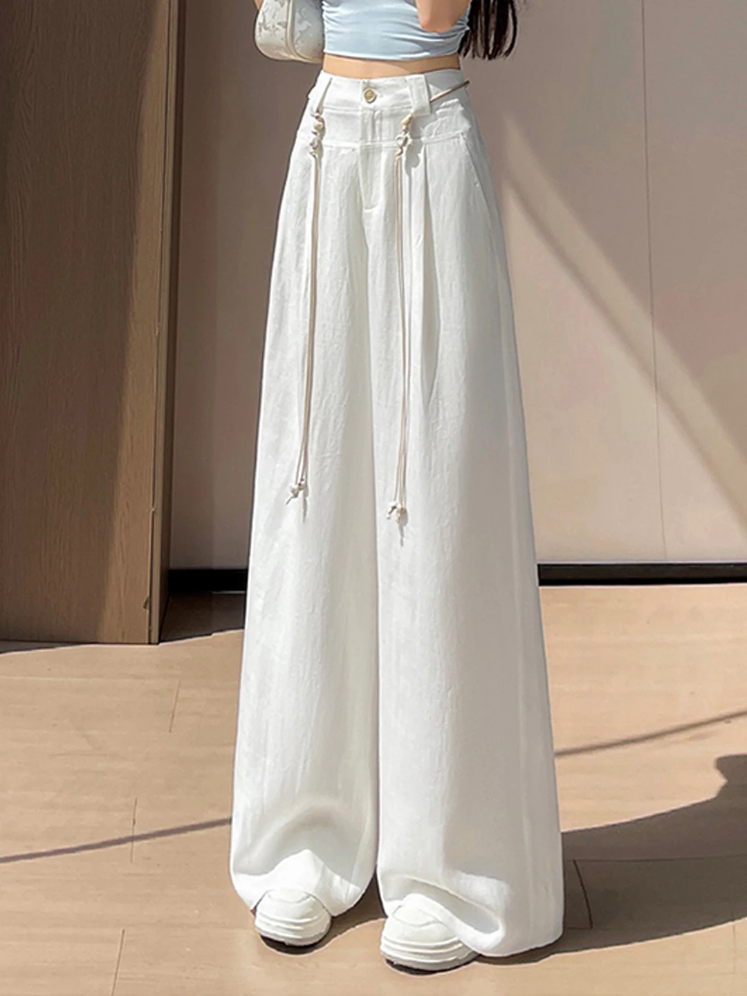 High Waist Cotton Linen Wide Leg Pants Women's Casual Trousers Summer New Style Belted Straight Cut Pants Casual Style
High Waist Cotton Linen Wide Leg Pants Women's Casual Trousers Summer New Style Belted Straight Cut Pants Casual Style