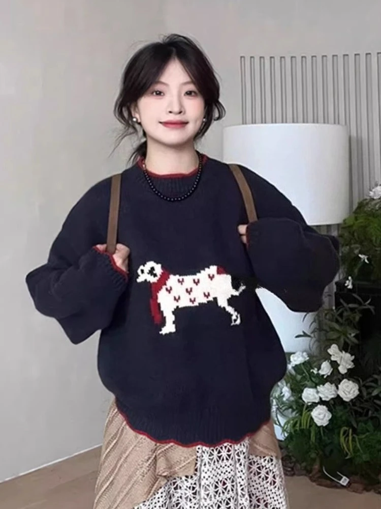 Женский вязаный свитер с рисунком собаки, пуловер на осень-зиму, вязаный топ с милой вышивкой животных, универсальная вязаная одежда на каждый день для поездок на работу
Женский вязаный свитер с рисунком собаки, пуловер на осень-зиму, вязаный топ с милой вышивкой животных, универсальная вязаная одежда на каждый день для поездок на работу