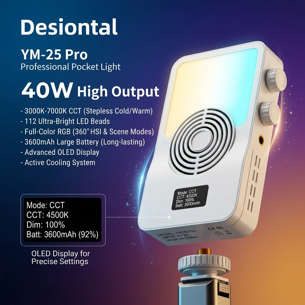 Portable RGB Video Light, 112 LEDs Fill Light 3000-7000K Adjustable Color Temperature, 3600mAh Rechargeable Battery with 1/4 Inc
Portable RGB Video Light, 112 LEDs Fill Light 3000-7000K Adjustable Color Temperature, 3600mAh Rechargeable Battery with 1/4 Inc