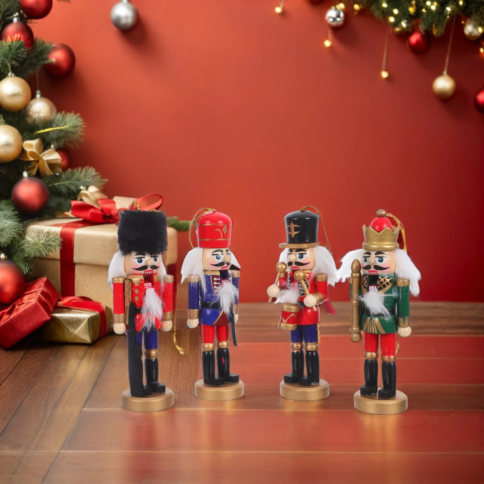 4Pcs Wooden Nutcracker Charm: Timeless Hand-Carved Christmas Decor for Holiday Mantel Desktop Centerpiece Festive Arrangement
4Pcs Wooden Nutcracker Charm: Timeless Hand-Carved Christmas Decor for Holiday Mantel Desktop Centerpiece Festive Arrangement