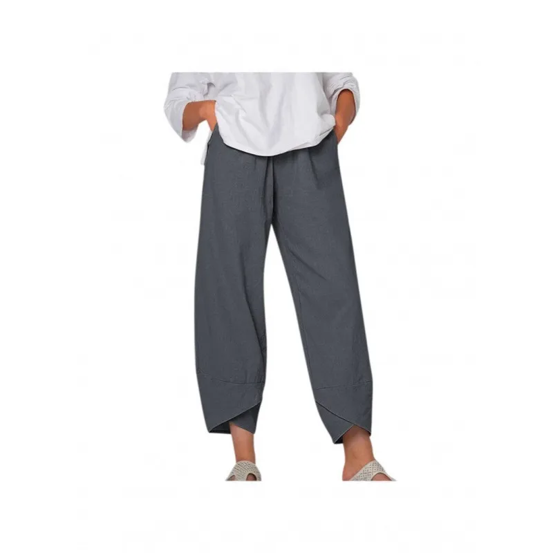 Solid Color Casual Pants Loose Fit Cropped Trousers with Patch Pocket Breathable Lightweight for Women
Solid Color Casual Pants Loose Fit Cropped Trousers with Patch Pocket Breathable Lightweight for Women