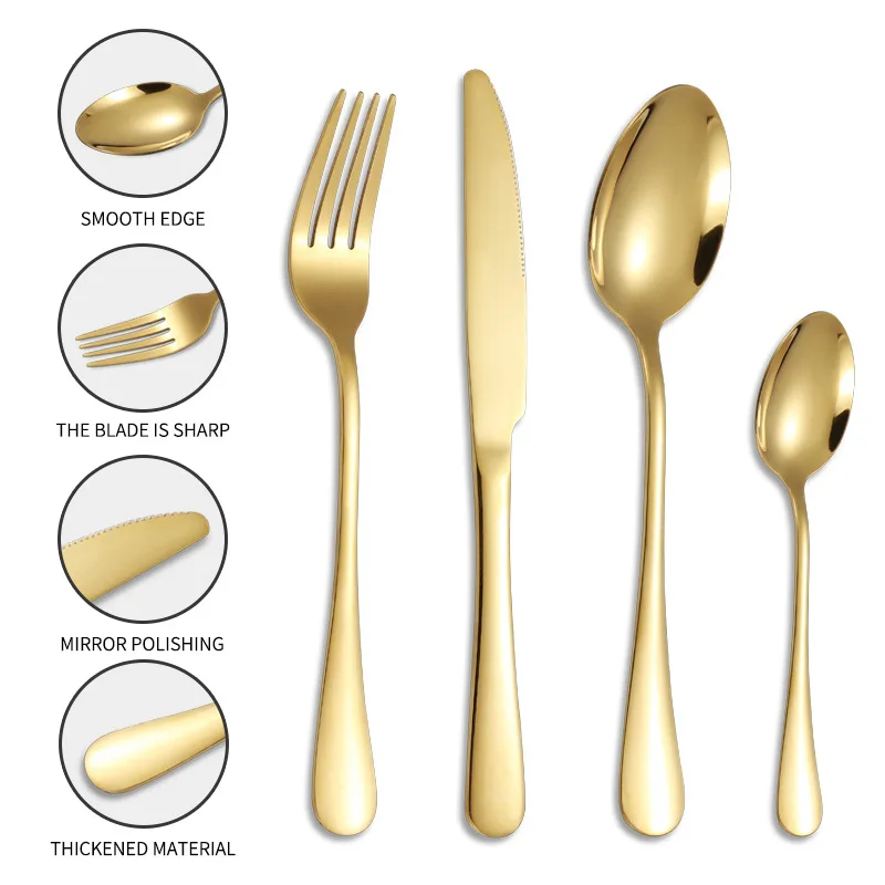 Stainless steel Western style steak knife, fork, spoon, 24 piece set set, gift box set
Stainless steel Western style steak knife, fork, spoon, 24 piece set set, gift box set