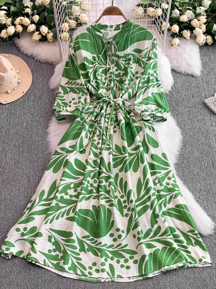 Beach Long Dress Women French Vintage O-Neck Floral Print Party Dresses Ladies Slim A-line Long Sleeve Loose Vestidos Mujer
Beach Long Dress Women French Vintage O-Neck Floral Print Party Dresses Ladies Slim A-line Long Sleeve Loose Vestidos Mujer