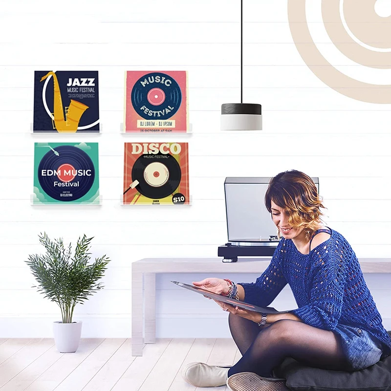 6Pcs Vinyl Record Wall Mount Shelf Set Of Album Holders For Hanging On Walls - Shelves Albums Or Children's Books-B51B
6Pcs Vinyl Record Wall Mount Shelf Set Of Album Holders For Hanging On Walls - Shelves Albums Or Children's Books-B51B