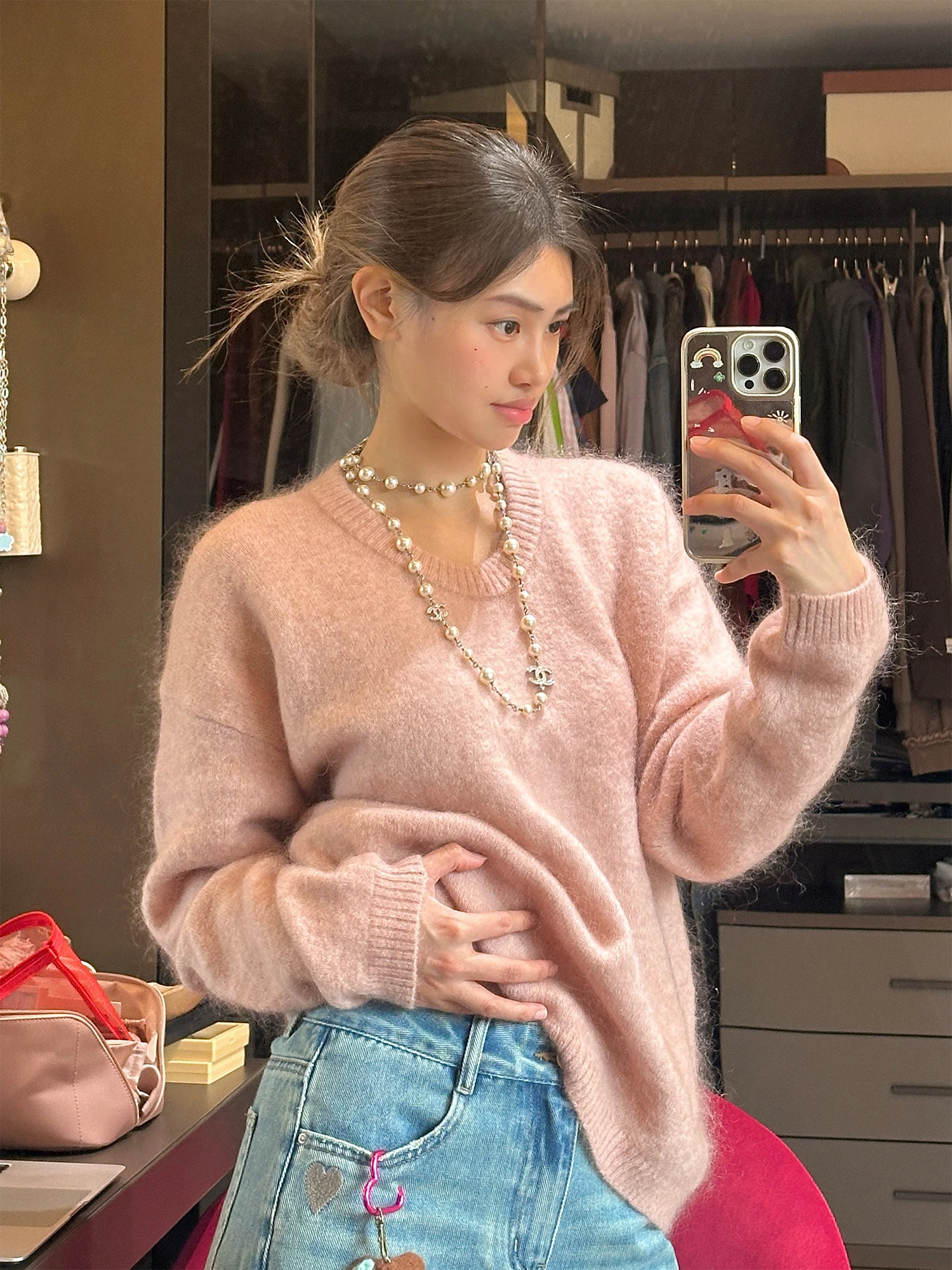 Женский свитер свободного кроя GlySix из смесовой шерсти, розовый, зимний, теплый, утолщенный, с длинными рукавами, круглым вырезом, повседневный пуловер
Женский свитер свободного кроя GlySix из смесовой шерсти, розовый, зимний, теплый, утолщенный, с длинными рукавами, круглым вырезом, повседневный пуловер