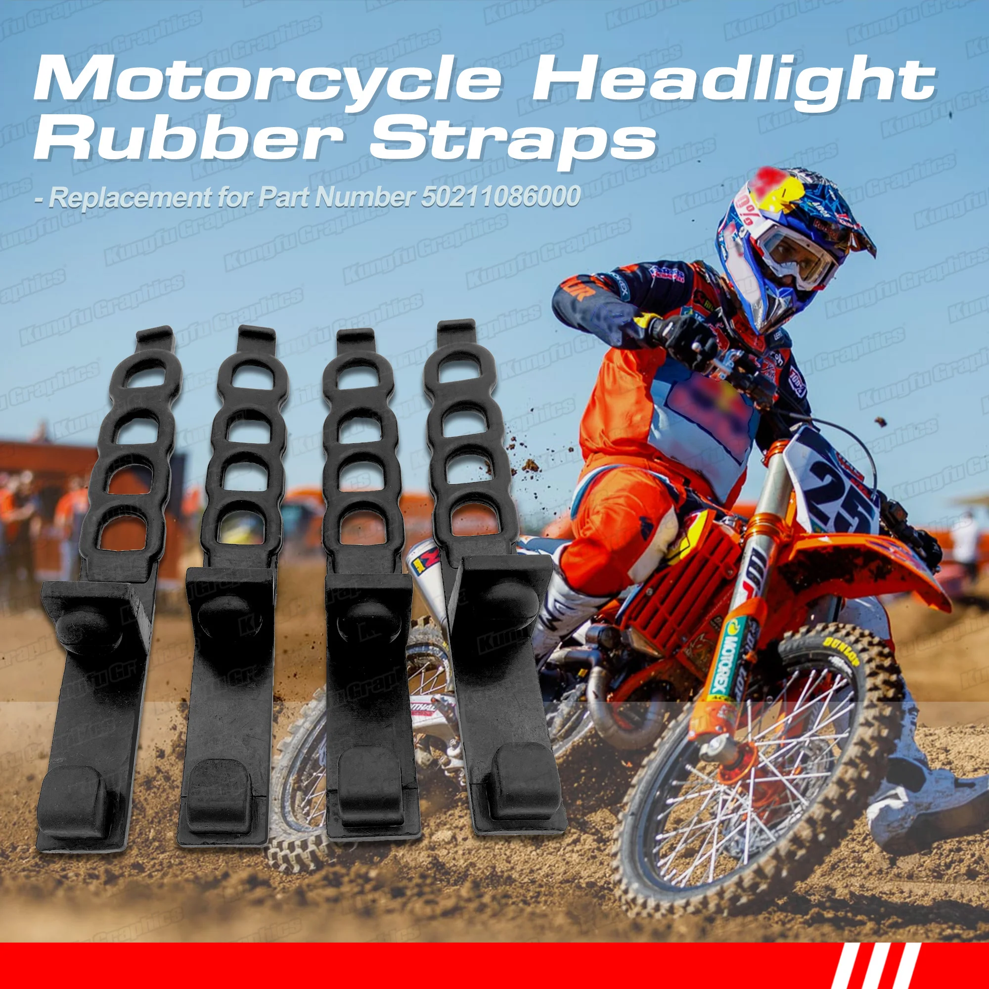 4pcs Motorcycle Headlight Fairing Rubber Straps for KTM EXC XCW EXE SX SMC & HUSQVARNA TE125 TE250 TE300 FE250 FE350 FE390 Black
4pcs Motorcycle Headlight Fairing Rubber Straps for KTM EXC XCW EXE SX SMC & HUSQVARNA TE125 TE250 TE300 FE250 FE350 FE390 Black