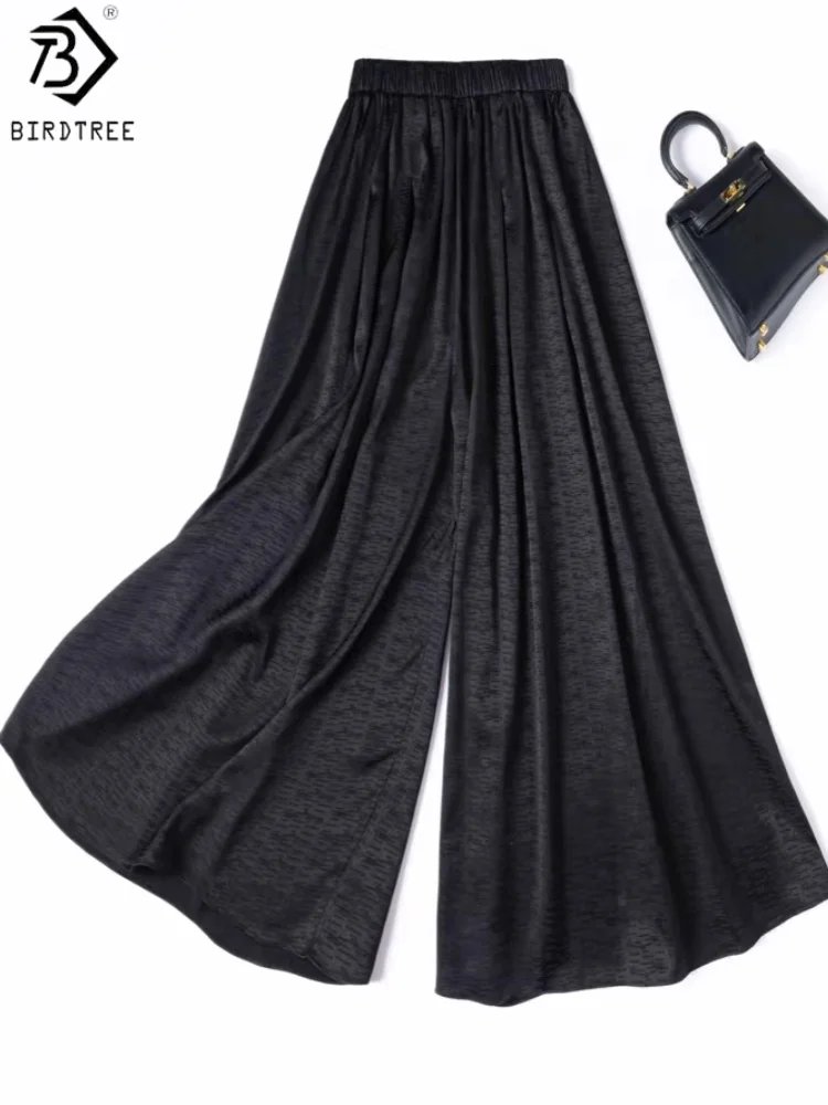 Birdtree, 20MM 92% Silk 8% Spandex Pants, Women Jacquard Sangbo Satin Wide Leg Pants, Elastic Waist Trousers, 2026 New P63419JF
Birdtree, 20MM 92% Silk 8% Spandex Pants, Women Jacquard Sangbo Satin Wide Leg Pants, Elastic Waist Trousers, 2026 New P63419JF