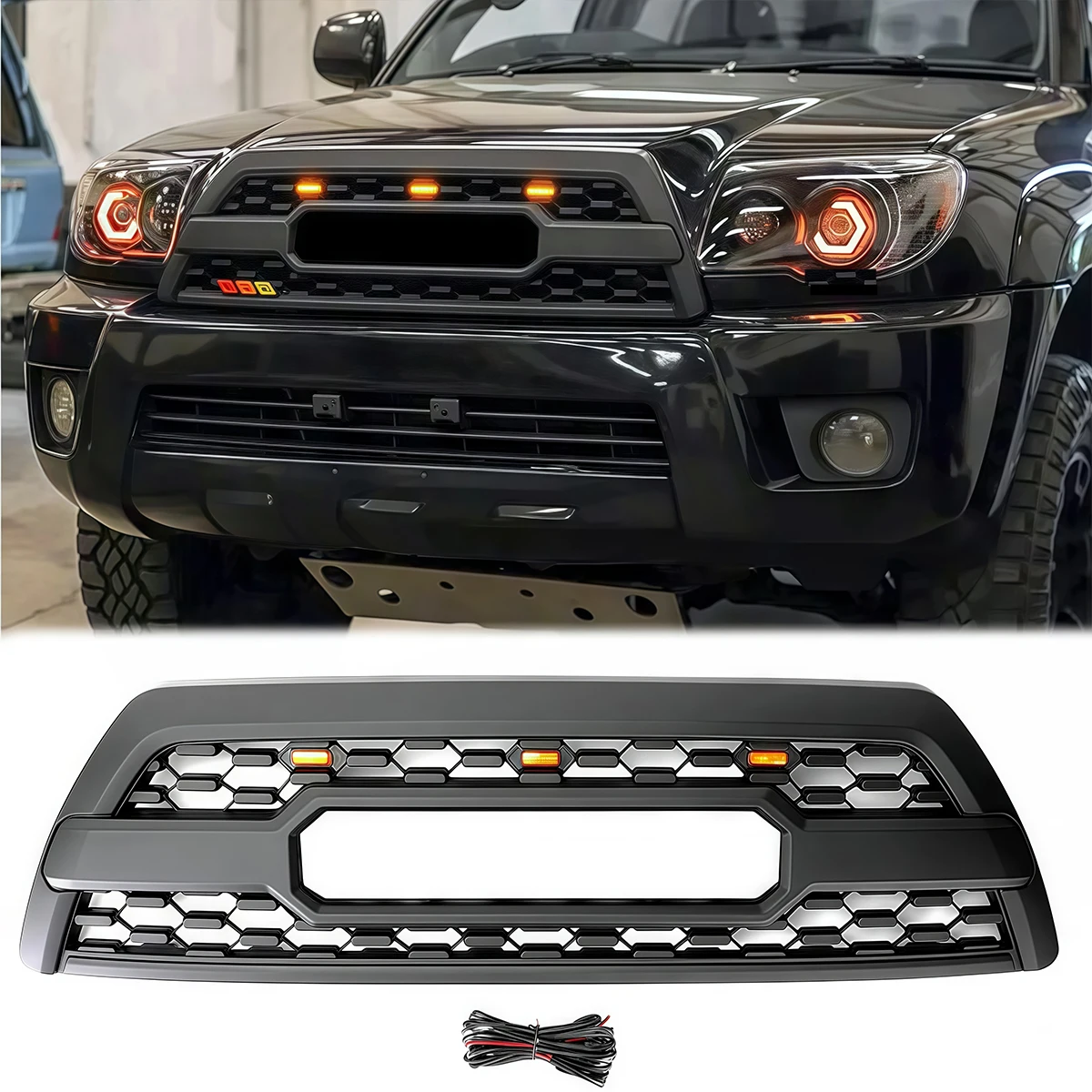 Front Grill 1996-2002 2003-2005 2006-2009 4Runner Front Grille Bumper Grille with Letters and Lights 
Front Grill 1996-2002 2003-2005 2006-2009 4Runner Front Grille Bumper Grille with Letters and Lights