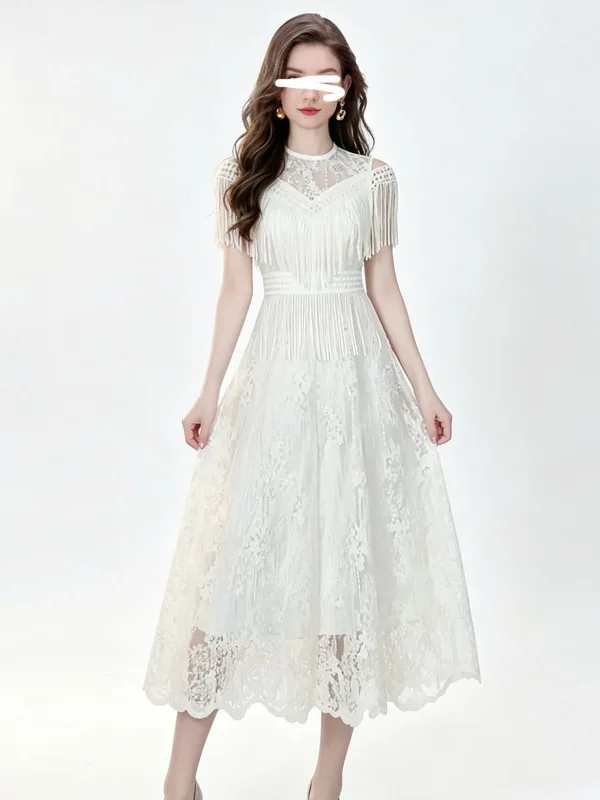Elegant Long Lace Hemline Dress 2026 New Style Courtly Waist Cinching Slimming Design Sensation Tassel A-Line Skirt Dress
Elegant Long Lace Hemline Dress 2026 New Style Courtly Waist Cinching Slimming Design Sensation Tassel A-Line Skirt Dress